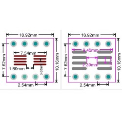 Dual SMT to DIP Breakout: SO-8 and SSOP8 to 8-pin DIP Adapter