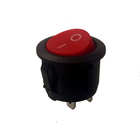 Round Red Rocker Switch SPST 2 Pin
