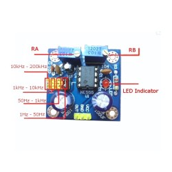 Square Wave Signal Generator NE555 Pulse Module w LED Indicator 5-15V