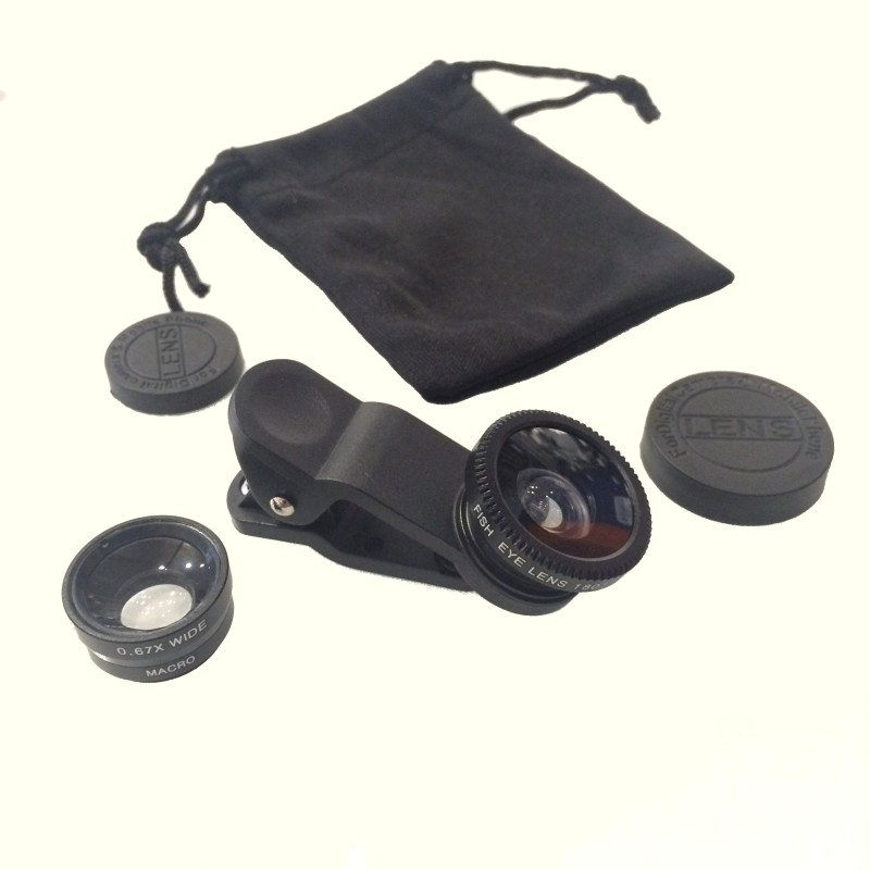 Clip-On Macro, Fisheye & Wide Angle Lens Kit for Phones