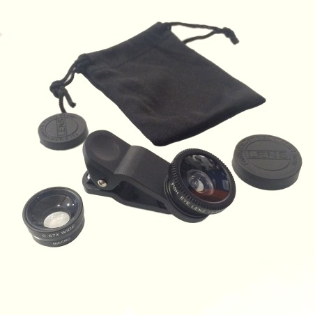Clip-On Macro, Fisheye & Wide Angle Lens Kit for Phones