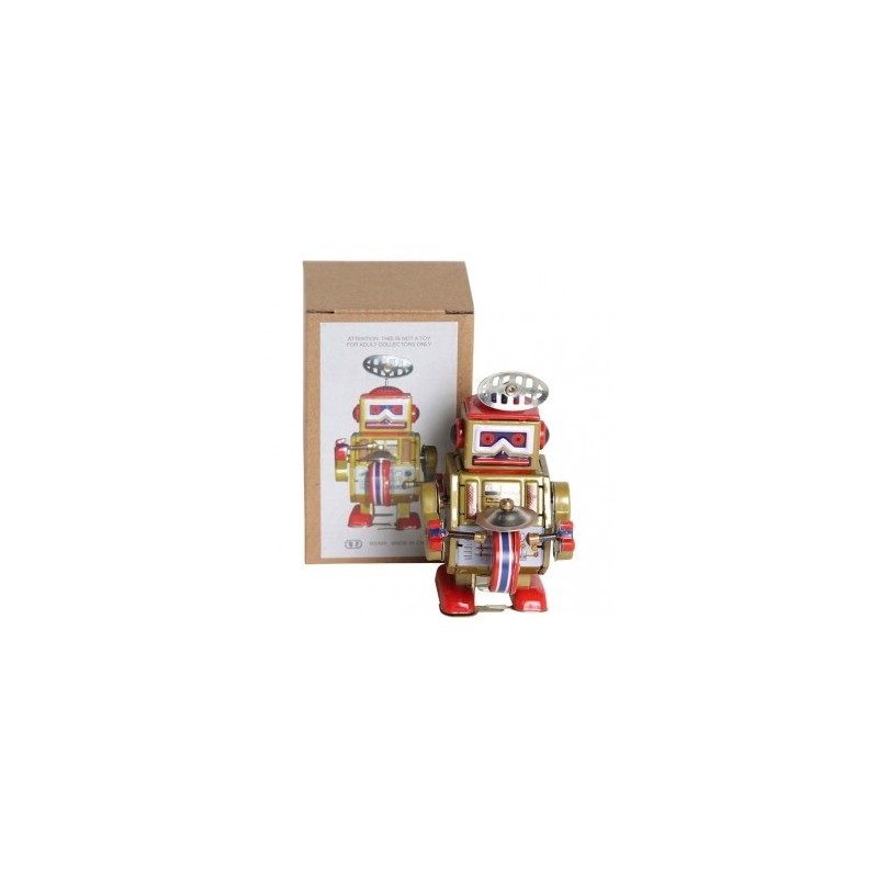 Gold Drumming Tin Robot
