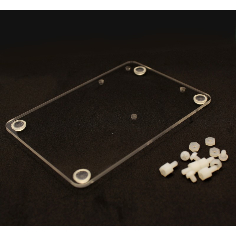 Plastic Mounting Plate for Breadboard and Arduino with Rubber Feet