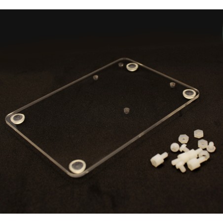 Plastic Mounting Plate for Breadboard and Arduino with Rubber Feet