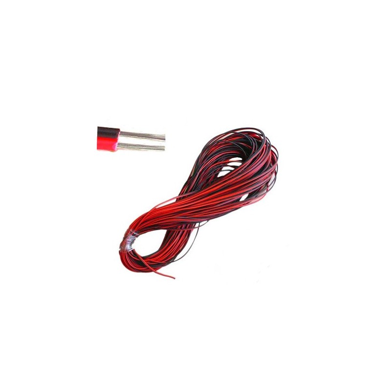 Red and Black 2 Conductor Wire by the foot