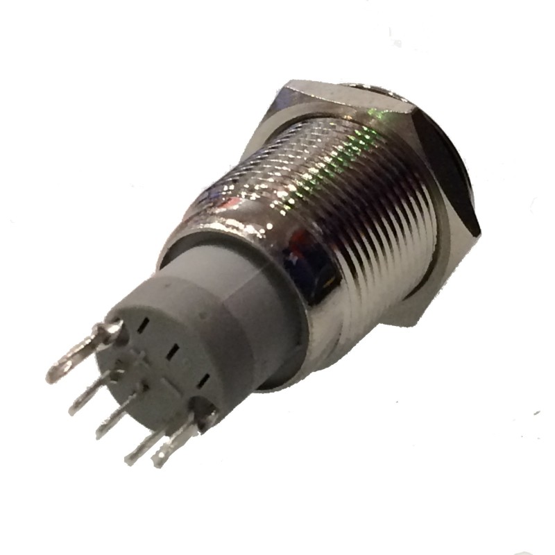 Metal Pushbutton - Latching 18mm Blue