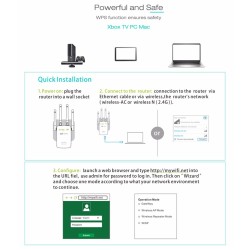 PIX-LINK AC1200 Dual Band WiFi Range Extender Repeater