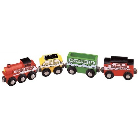 Big Engine Train 4pc Wooden Train Set