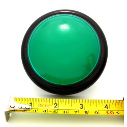 Big Dome Pushbutton - Green lluminated 100mm