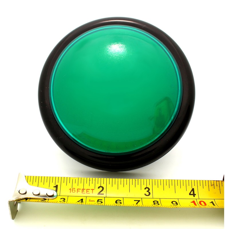 Big Dome Pushbutton - Green lluminated 100mm