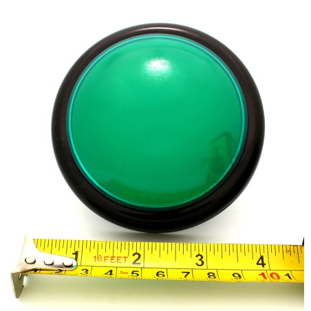 Big Dome Pushbutton - Green lluminated 100mm
