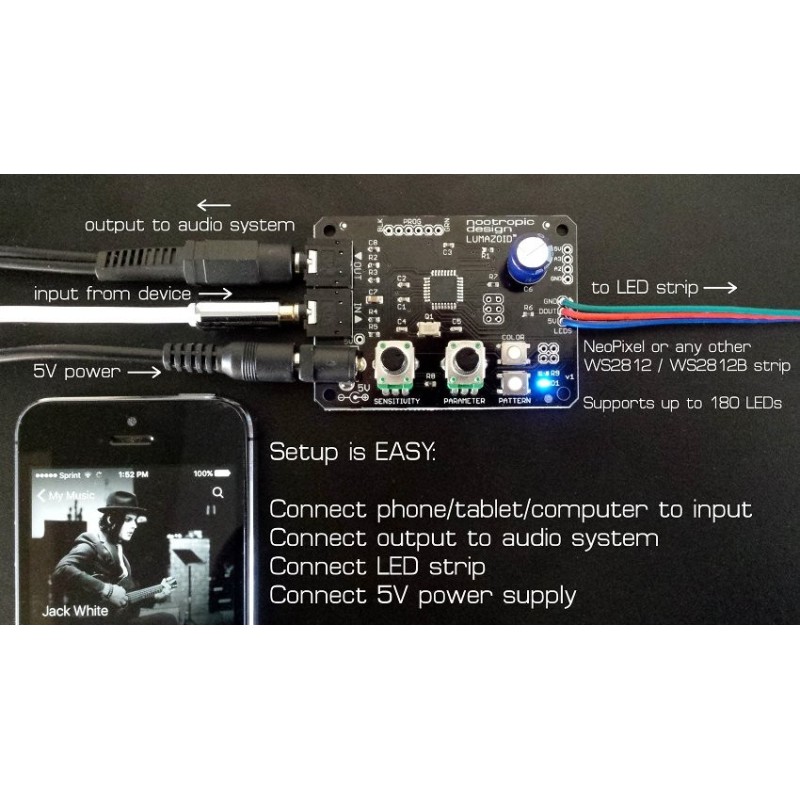 Lumazoid Kit - Realtime Music Vizualizer Board