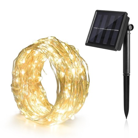 Solar Powered Copper String Lights 100 LED
