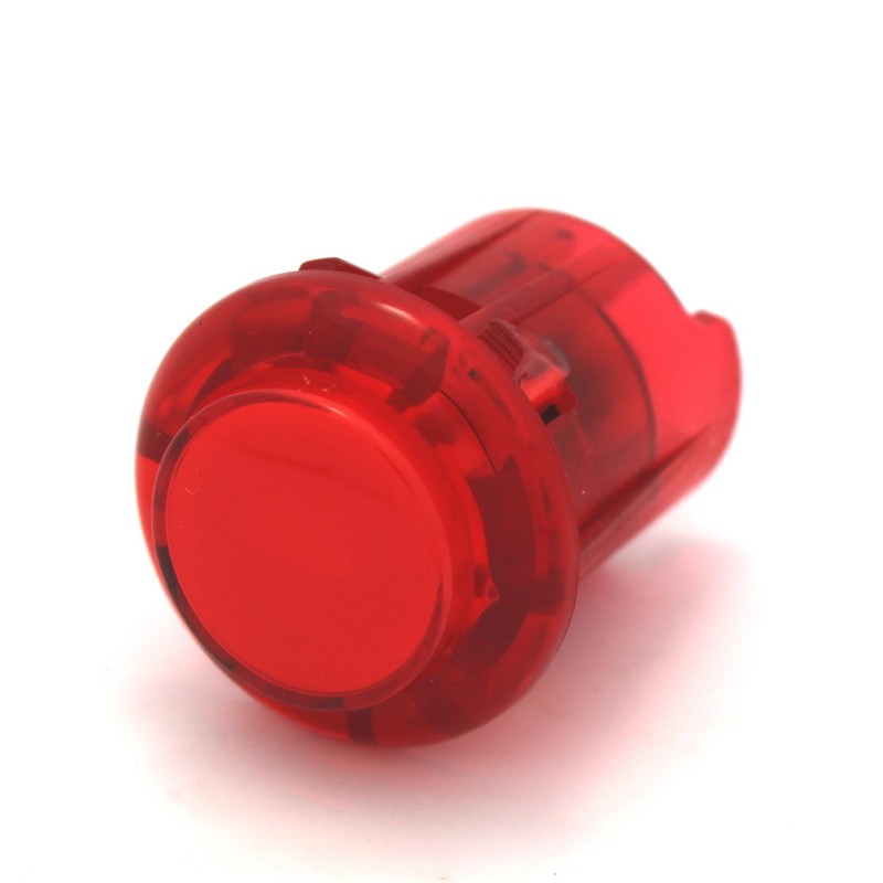 Arcade Button with 5V LED - 30mm Translucent Red