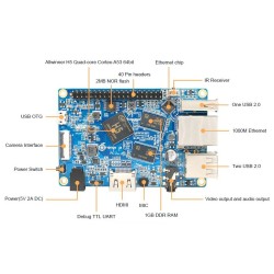 Orange Pi PC 2: 1GB RAM 1.4Ghz x64 Quad-Core Processor