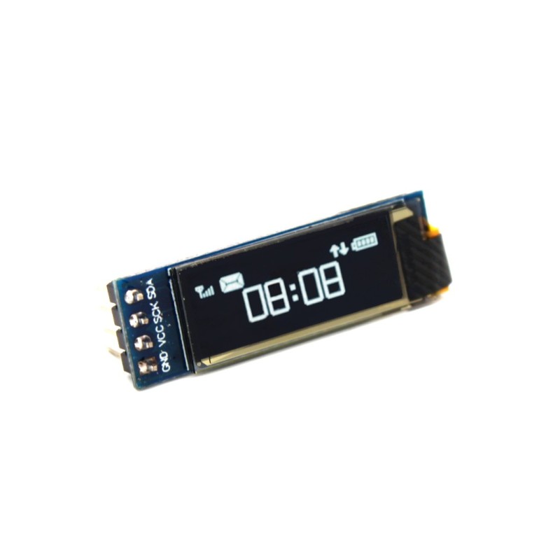 Narrow White OLED Screen 128x32 (Soldered)