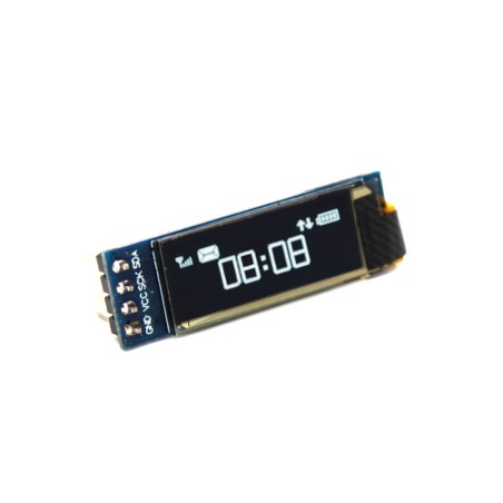 Narrow White OLED Screen 128x32 (Soldered)