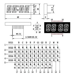 Quad Alphanumeric Display - 17 Segment LEDs