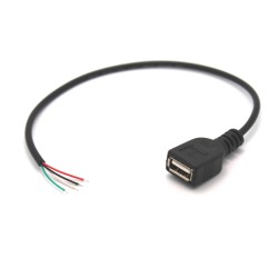 Female USB Port with Wire Leads