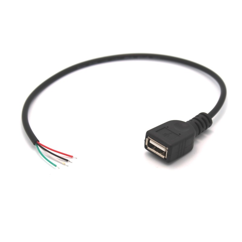 Female USB Port with Wire Leads