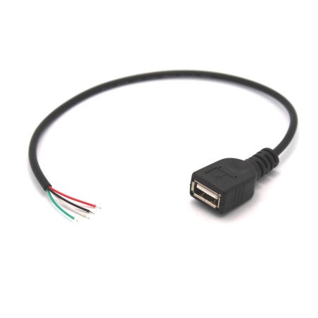 Female USB Port with Wire Leads