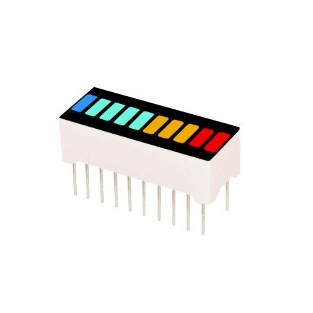LED Bar Graph: Red Yellow Cyan Blue
