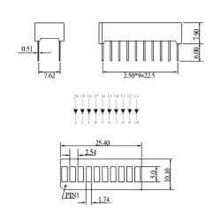 LED Bar Graph: Red 10 segment