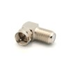 RG6 Coax F Type Male to Female Right Angle Adapter