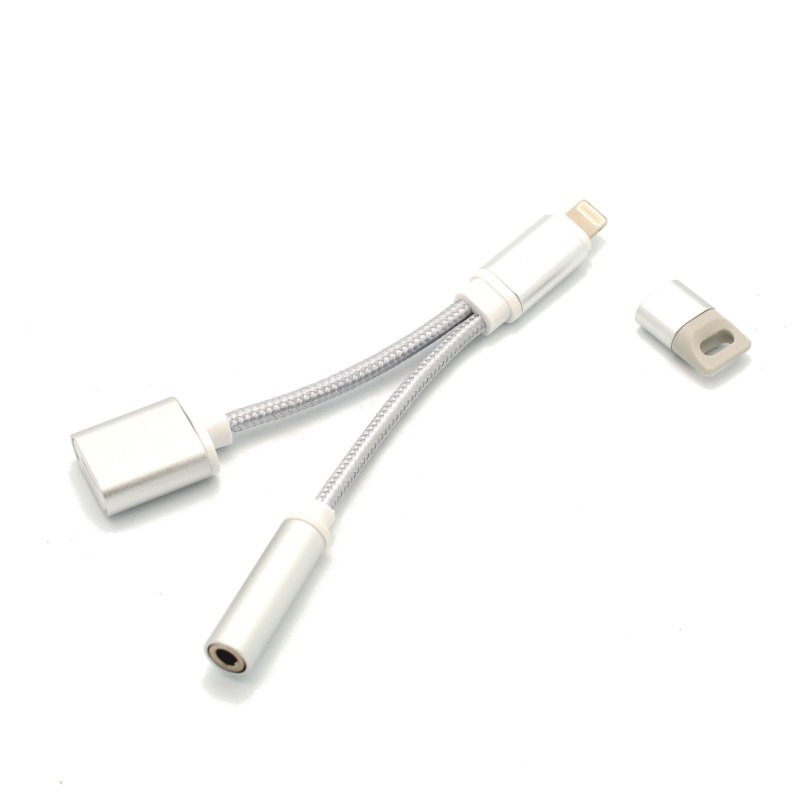 2 in 1 Lightning + Headphone Adapter Cable for iPhone
