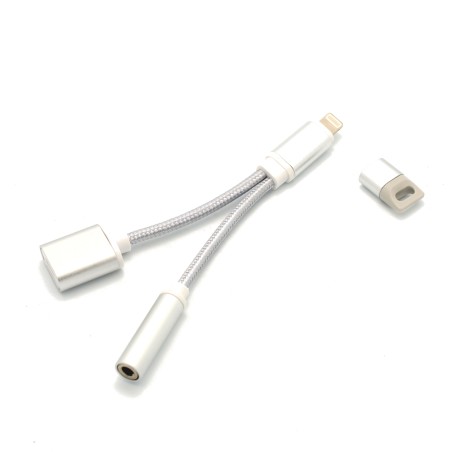 2 in 1 Lightning + Headphone Adapter Cable for iPhone
