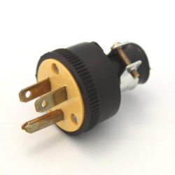 Male Edison Connector - 3 Prong Grounded Power