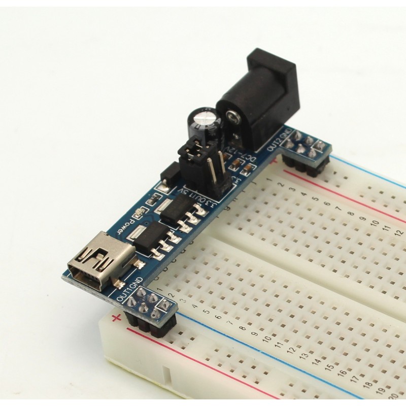 Mini USB Breadboard Power Supply Module 3.3V & 5V (Arduino & Raspberry Pi Compatible)