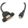 Panel Mount USB to Micro USB Extension Cable