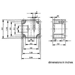 ABS Project Box: 2.1" x 2.0" x 1.4"