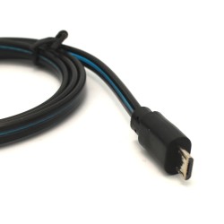 Black with Blue Strip Trickle Flowing Micro USB Charging Cable