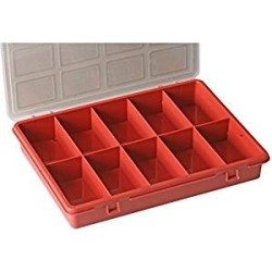 Red 10-Grid Organizer Box 9.45" x 7.09" x 1.38"