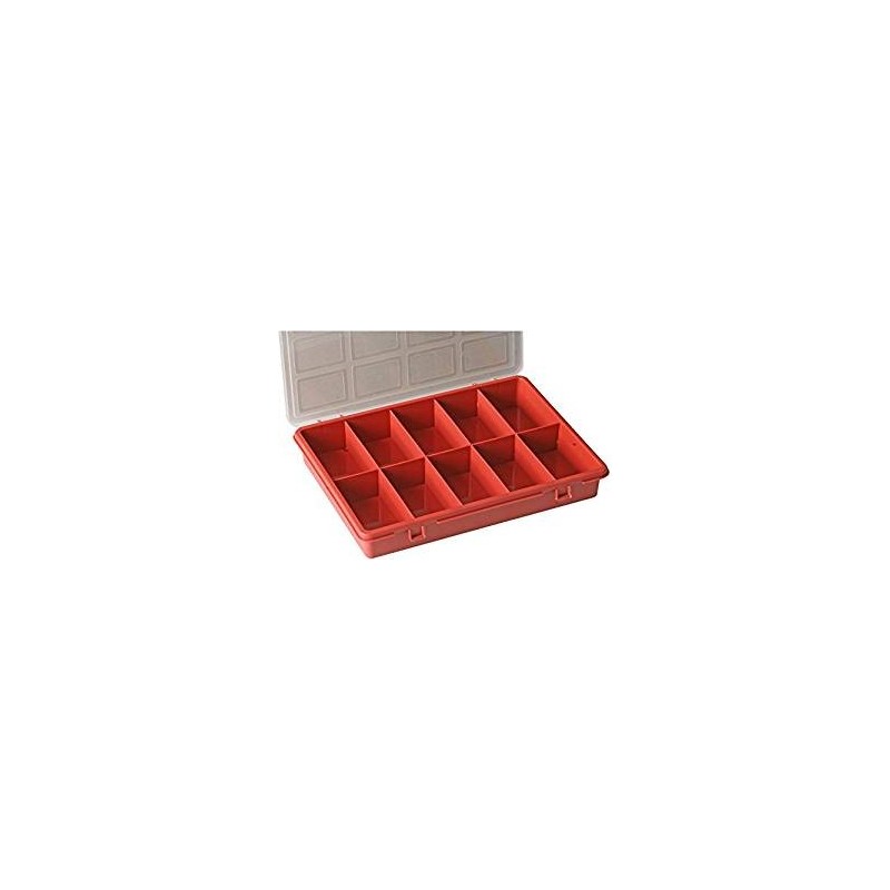 Red 10-Grid Organizer Box 9.45" x 7.09" x 1.38"