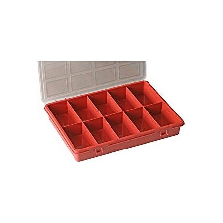 Red 10-Grid Organizer Box 9.45" x 7.09" x 1.38"