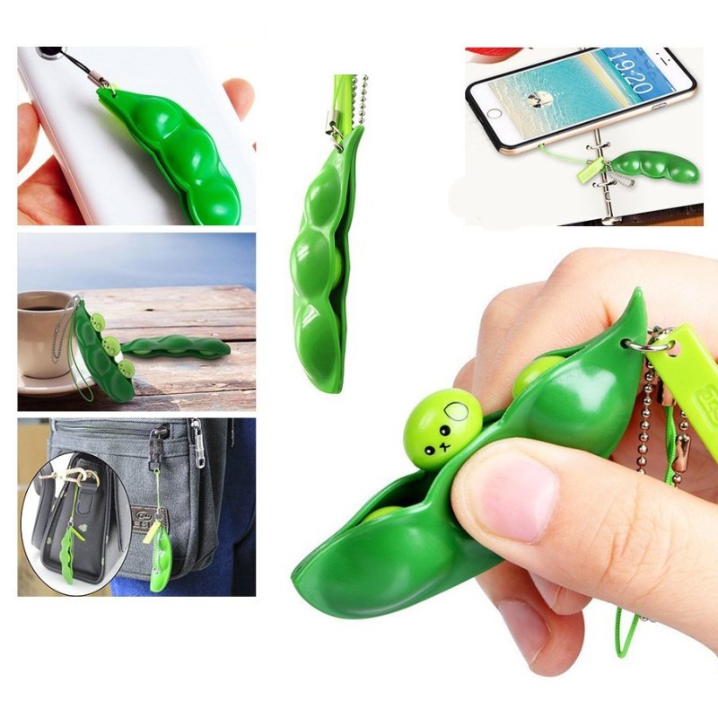 Fidget Squeeze Bean Phone Pendant