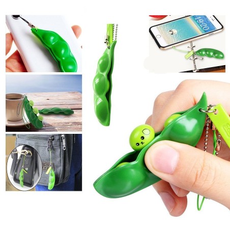 Fidget Squeeze Bean Phone Pendant