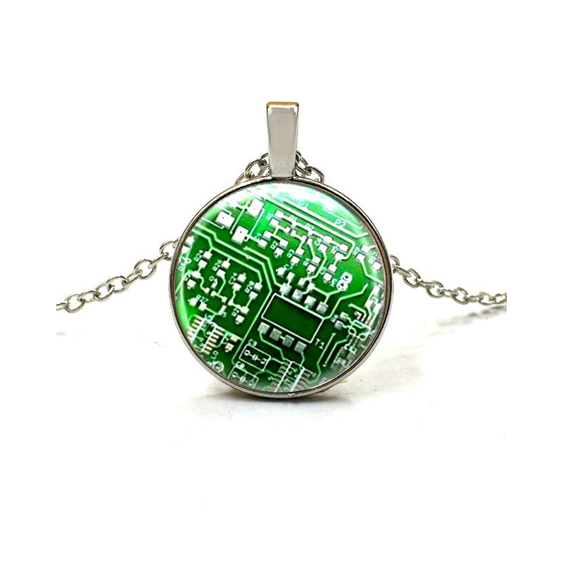 Silver Circuit Board Necklace