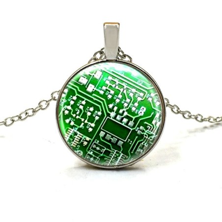 Silver Circuit Board Necklace