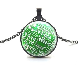 Black Circuit Board Necklace