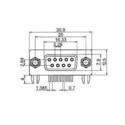 PCB Mount Female DB9 Connector