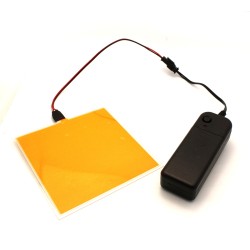 Cuttable Yellow EL Panel + Battery Pack