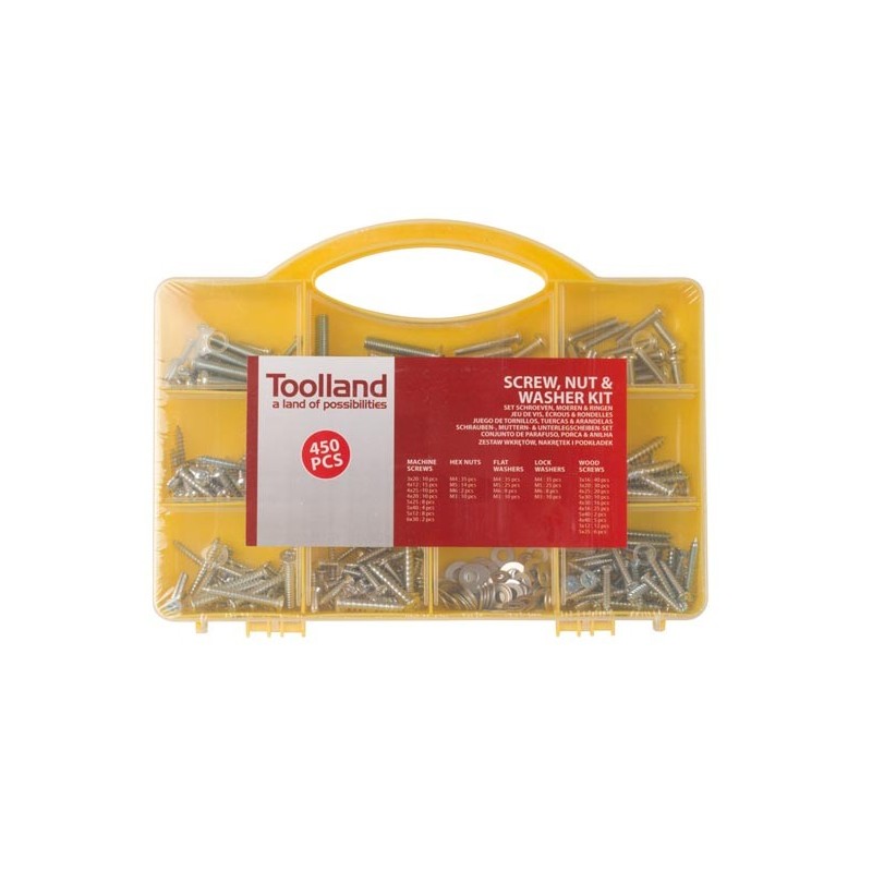 Machine & Wood Screw, Nut and Washer Kit (M3, M4, M5, M6)