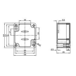 ABS Project Box: 2.5" x 2.3" x 1.4"