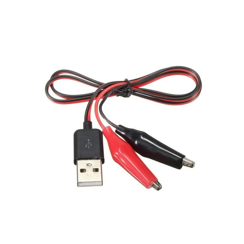 Alligator Clip to USB Male Test Wire Adapter Red White Wire Alligator Clip Test Cable 60cm