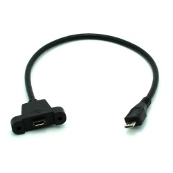 Panel Mount Micro USB Male to Female Cable