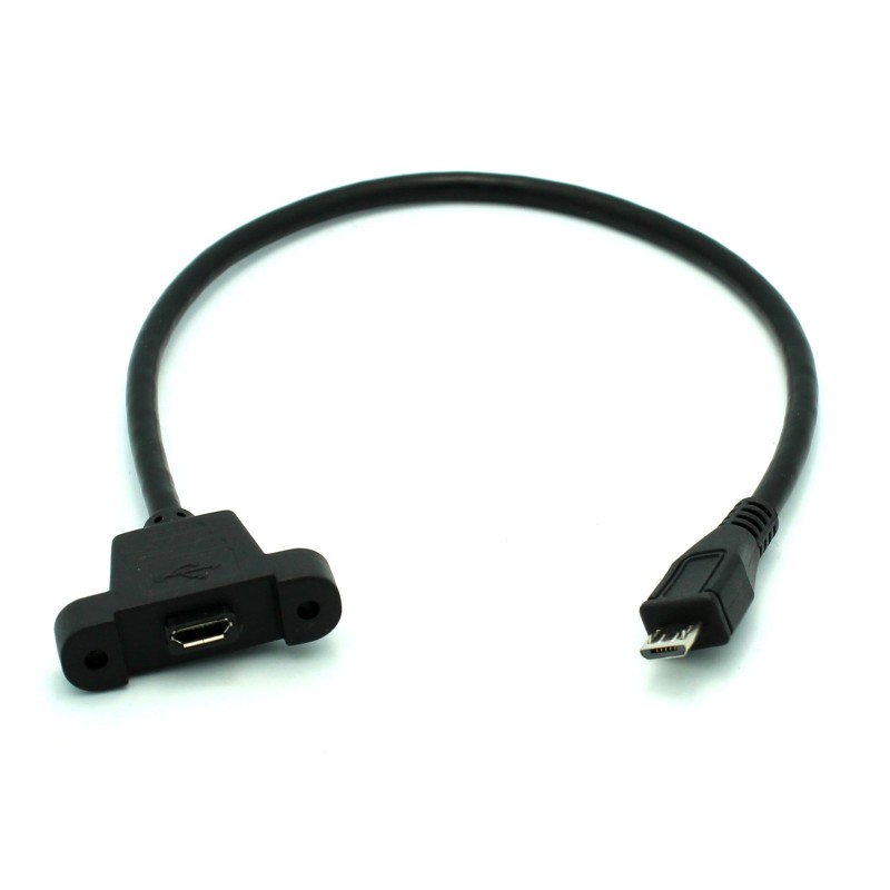 Panel Mount Micro USB Male to Female Cable